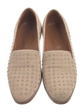 The Kooples - Studded Beige Suede Loafers EU40